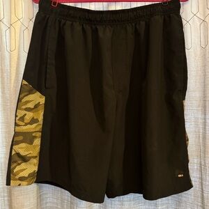 RBX Men's Black Swim Trunks with Camouflage Detail